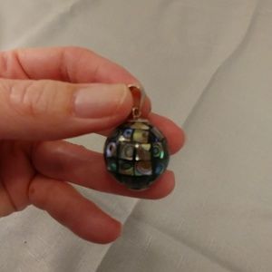 Sterling Silver and Abalone Sphere Pendant